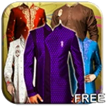 men sherwani photo shoot android application logo